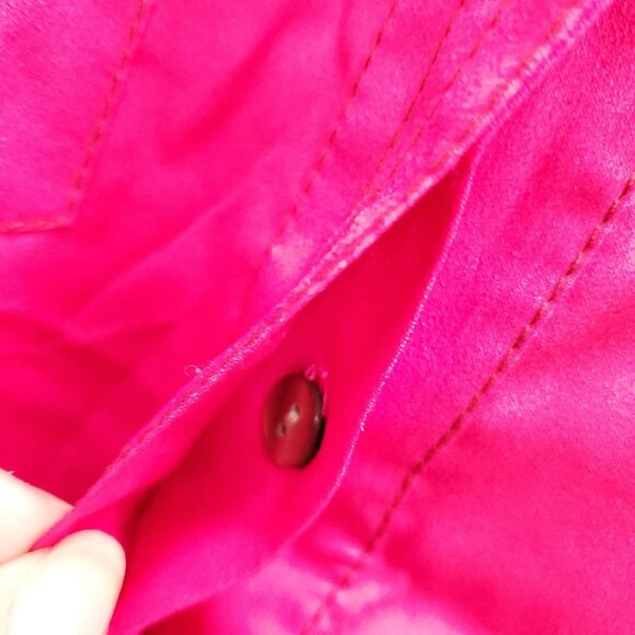 Ann Taylor Women's Fuchsia Lightweight 1/2 Button Military Pullover Blouse Top 8 - Picture 3 of 7